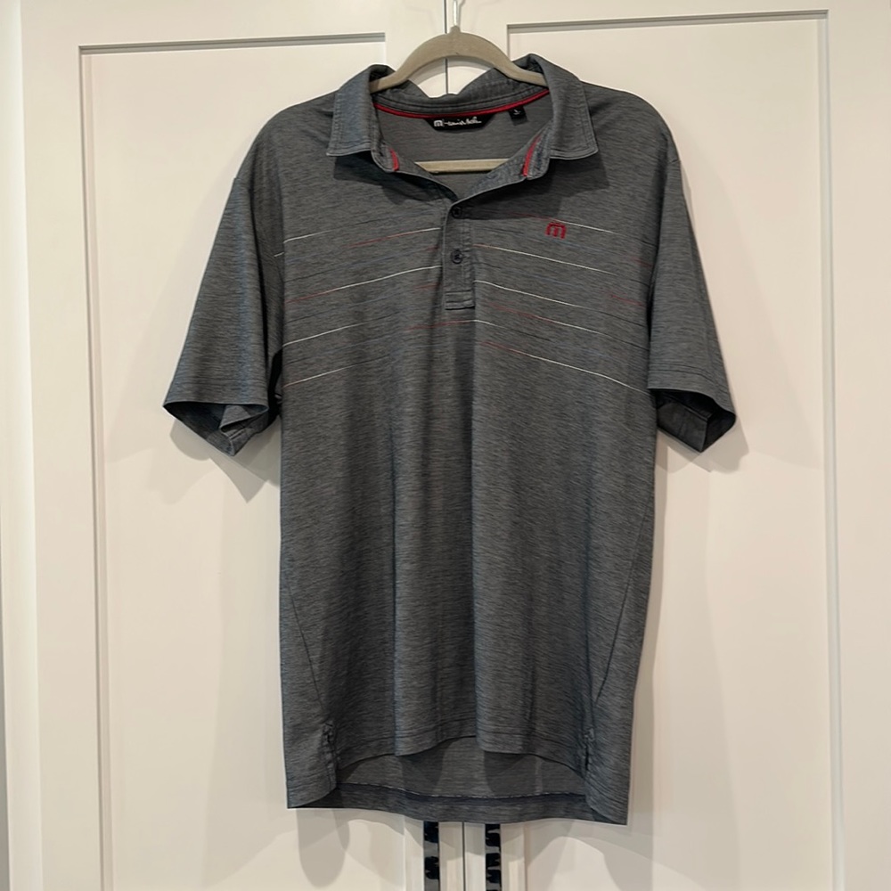 Travis Mathew Grey Golf Polo. Large
